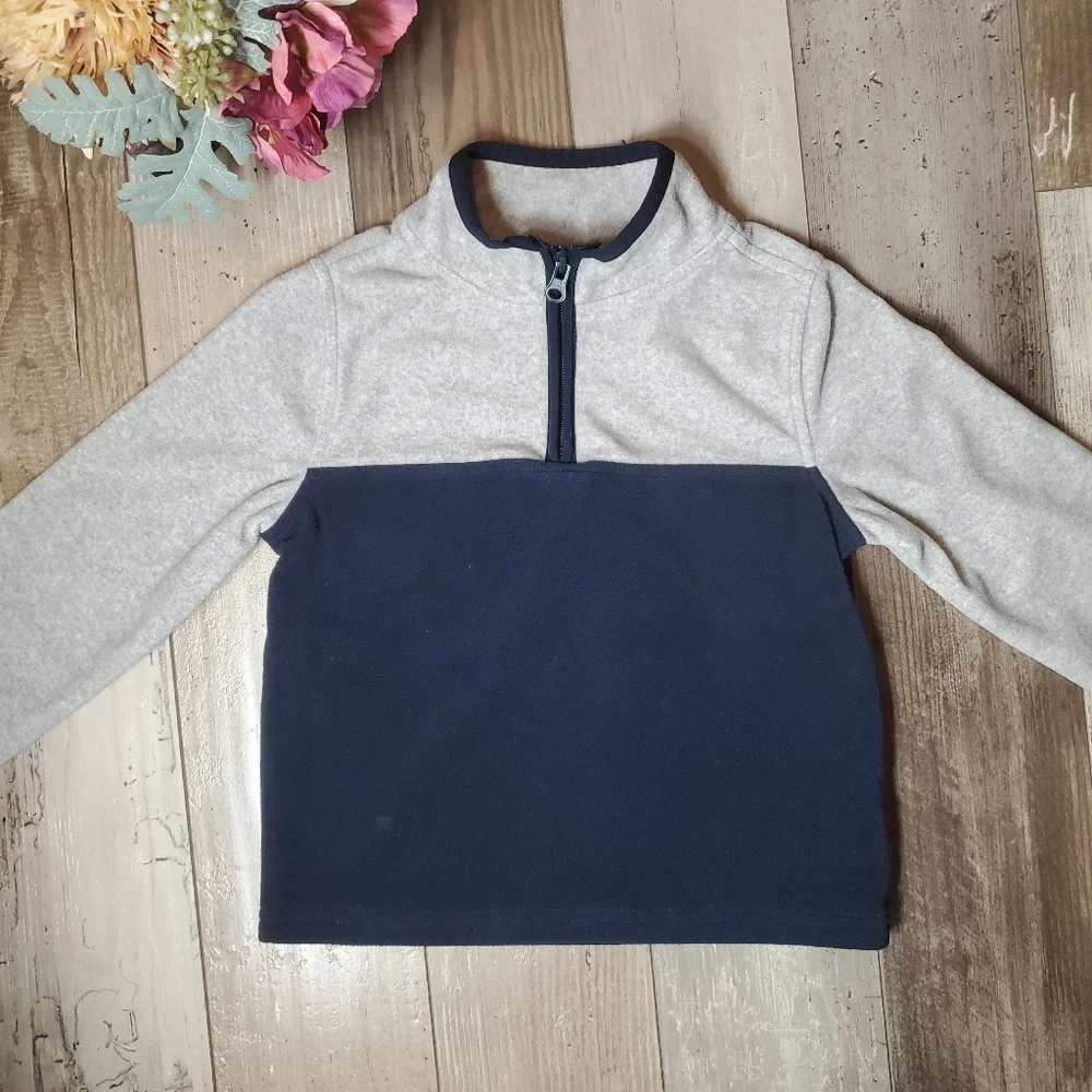 OshKosh B'gosh Toddler Colorblock Microfleece Cozie Size 5T Navy Blue & Grey
